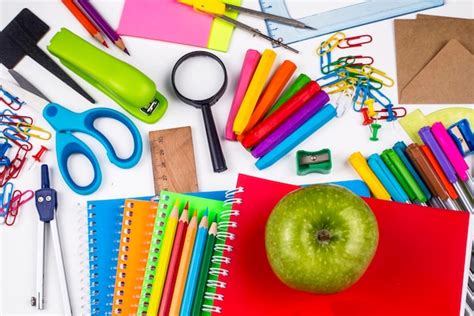 Premium Photo School And Office Equipment Colorful Stationery Materials