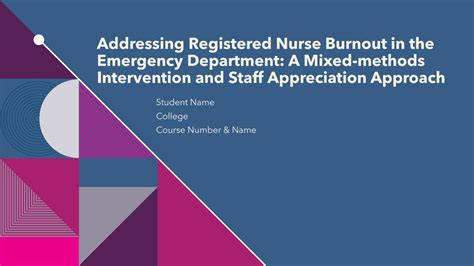 Solution Addressing Registered Nurse Burnout In The Emergency