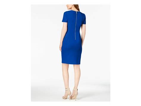 Calvin Klein Women S Seamed Scuba Crepe Sheath Dress Blue Size 8