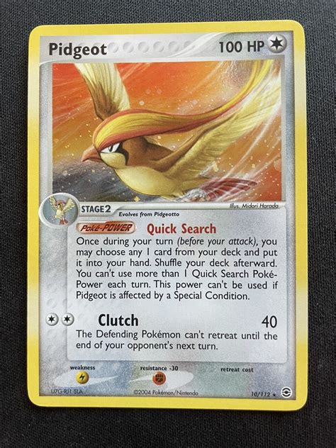 Pokémon TCG Pidgeot EX FireRed LeafGreen 10 112 Holo Rare NM eBay