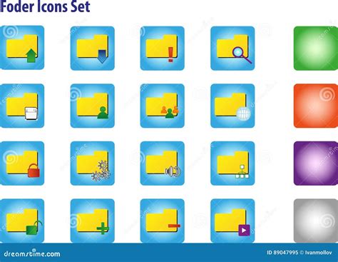 Folder Icons Set Stock Vector Illustration Of File Page