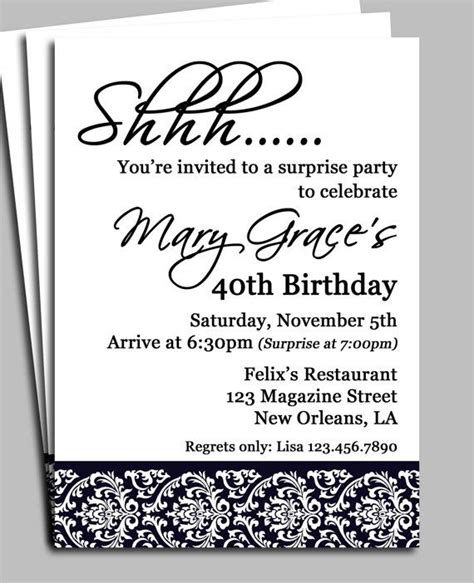 Adult Male Surprise Birthday Invitations Surprise Party Invitation