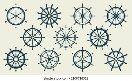 Vintage Marine Compass Logo Set Symbol Stock Vector Royalty Free