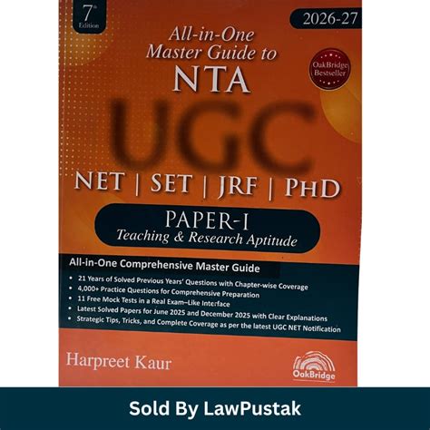 ugc net paper  book  india nta guide lawpustakcom