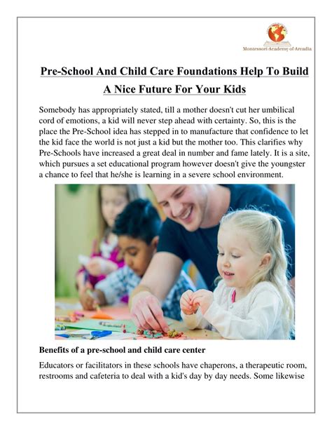 Ppt Pre School And Child Care Foundations Help To Build A Nice Future