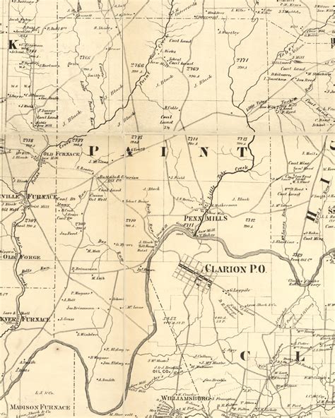 Paint Township Pennsylvania 1865 Old Town Map Custom Print Clarion