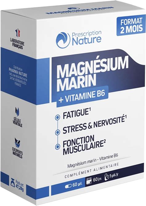 Prescription Nature MAGNÉSIUM MARIN Complément Alimentaire Fatigue