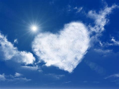 Heart Shape Cloud On The Sky Stock Photos Image