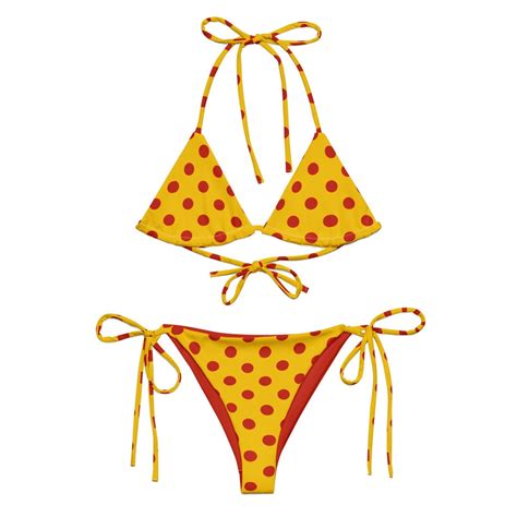 Yellow Polka Dots Bikini Printed Bikini S S Triangle Bikini Hot Girl Summer Y K Coquette