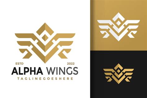 Initials Letter A Alpha Wings Logo Design Brand Identity Logos Vector