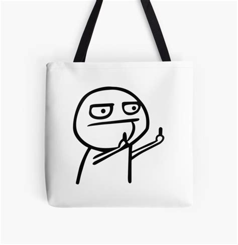 Funny Fuck Middle Finger Troll Face Meme Tote Bag By DamianKio Redbubble