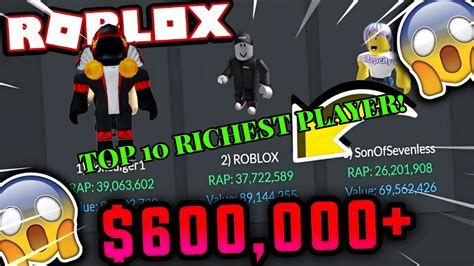 Top 10 Richest Roblox Players YouTube