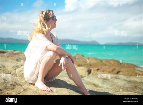 Bikini Model Posing On Rocks Hi Res Stock Photography And Images Alamy