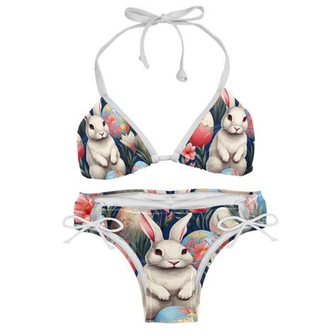 Easter Detachable Sponge Adjustable Strap Bikini Set Two Pack Ideal For Beach And Pool