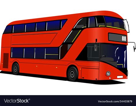 Modern London Double Decker Red Bus 3d Royalty Free Vector