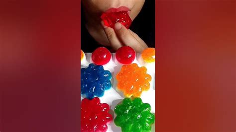 Mukbang Asmr Rainbow Jelly Party 🌈🍡🍉☁️🥝🍋🍒🍊🍭🍌🍹🥭🍓🍯🍇🍥🍧🍎 Youtube