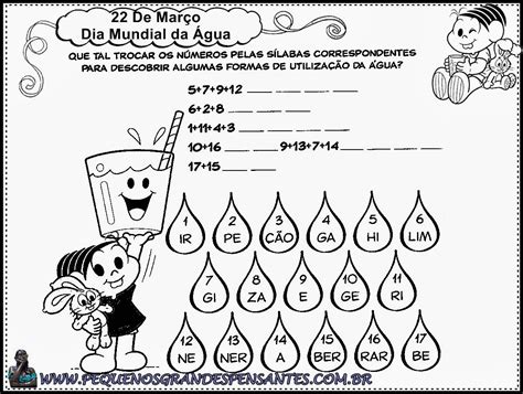 Atividades Sobre O Dia Da Agua 1 Ano