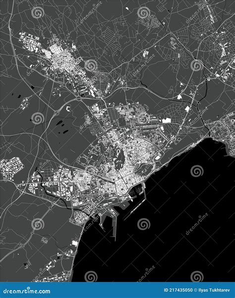 Map of the City of Alicante, Spain Stock Vector - Illustration of white