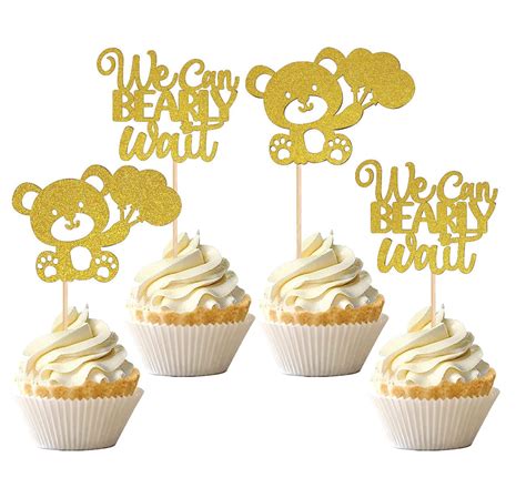 Svm Craft We Can Bearly Wait Cupcake Toppers Baby Shower Cup Cake