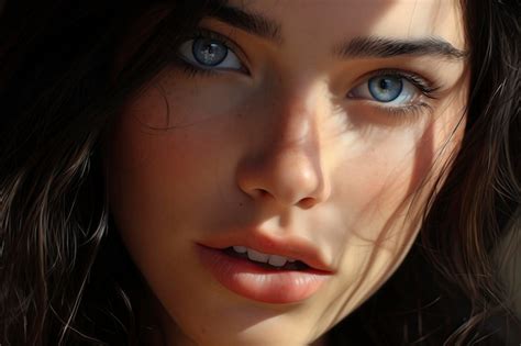 Premium Photo The Face Of A Beautiful Brunette Closeup