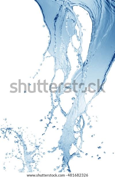 Waterwater Splash Isolated On White Backgroundbeautiful Stock Photo