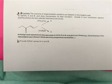 Solved The outcome of organometallic reactions can depend on | Chegg.com