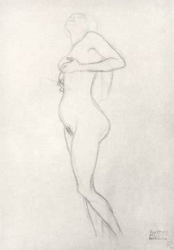 Standing Nude Girl Looking Up By Gustav Klimt Cha Tumbex