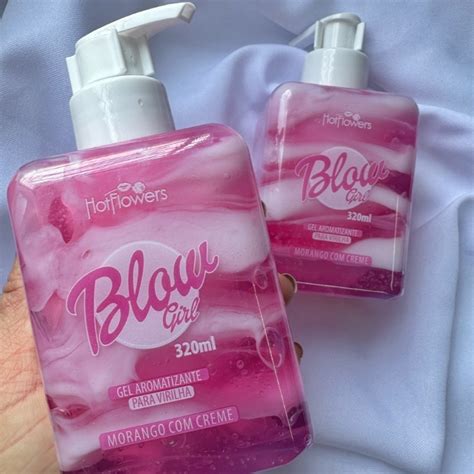 Blow Girl Gel Hidratante Beijável Aroma de Morango Creme Hot