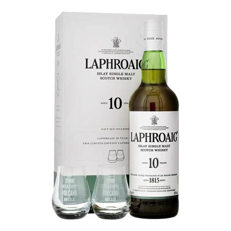 Laphroaig 10 Years Single Malt Whisky 70cl Set Mit Zwei Gläser