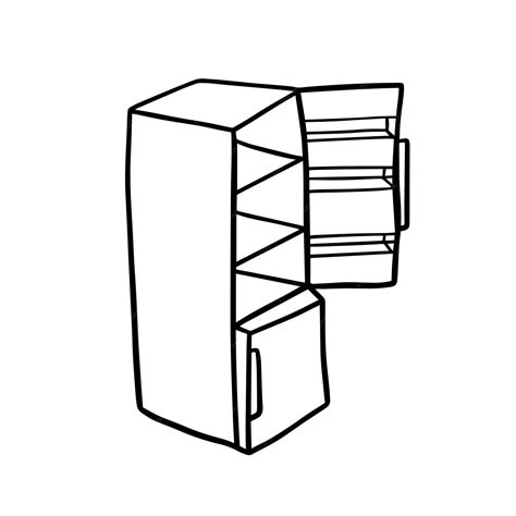 Dibujo De Refrigerador En Estilo Lineal Clipart Vectorial Dibujado A