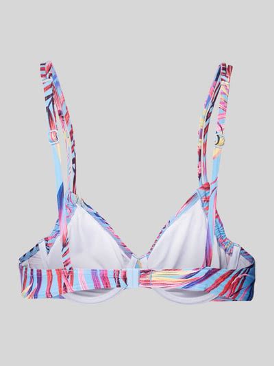 LASCANA Bikini Oberteil Mit Floralem Muster Blau Melange Online Kaufen