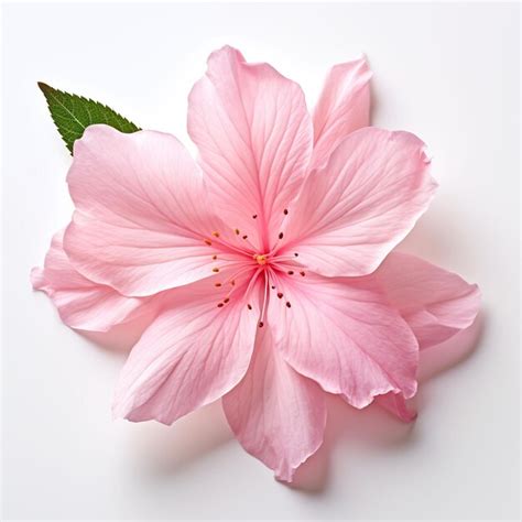 premium ai image isolated   delicate frilly azalea leaf  white