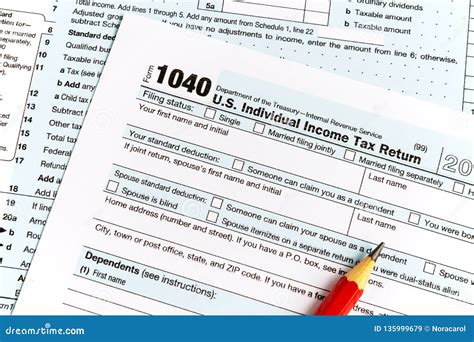 Income Tax Return Irs 1040 Editorial Stock Image Image Of Calculate