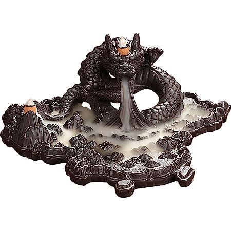 EeAaSsTy Céramique Grand Dragon Figures Cascade d encens Porte encens