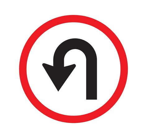 Left U Turn Sign Vector 11755957 Vector Art At Vecteezy