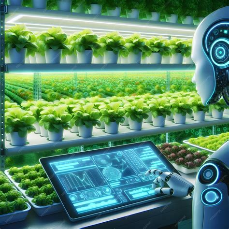 Premium Photo | Future AI optimized hydroponic farms robotics