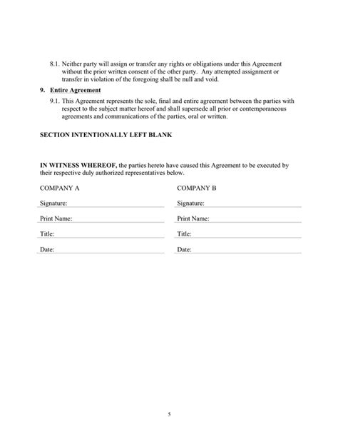 Mutual Non Disclosure Agreement Template In Word And Pdf Formats Page