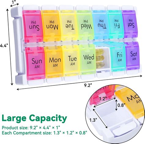 Mericargo Organizador Semanal De Pastillas Veces Al D A Pastillero