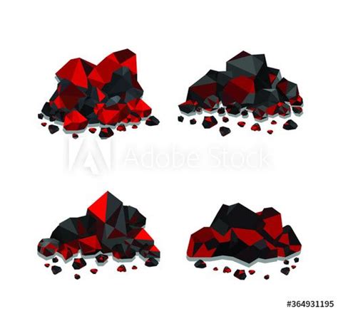 Collection Of Heaps Of Glowing Coal Hot Embers Ad Glowing Heaps Collection Embers