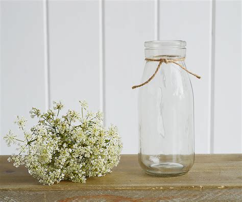 Milk Bottle Small Glass Bud Vase The White Lighthouse Furniture Uk