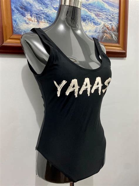 Black One Piece Bikini Swimsuit Women S Fashion Swimwear Bikinis Swimsuits On Carousell