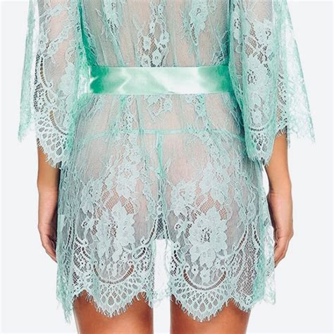 Avidlove Accessories Avidlove Negligee Lace Kimono Robe Babydoll Lingerie Mesh Nightgown