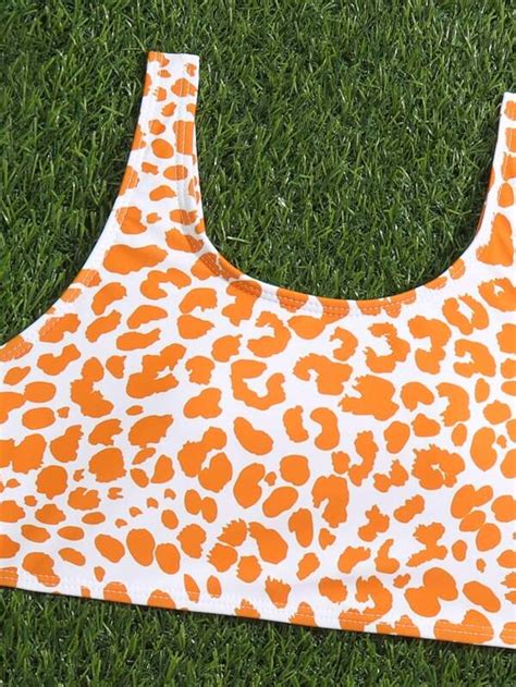 Tween Girl Leopard Print Ruched Bikini Swimsuit SHEIN USA