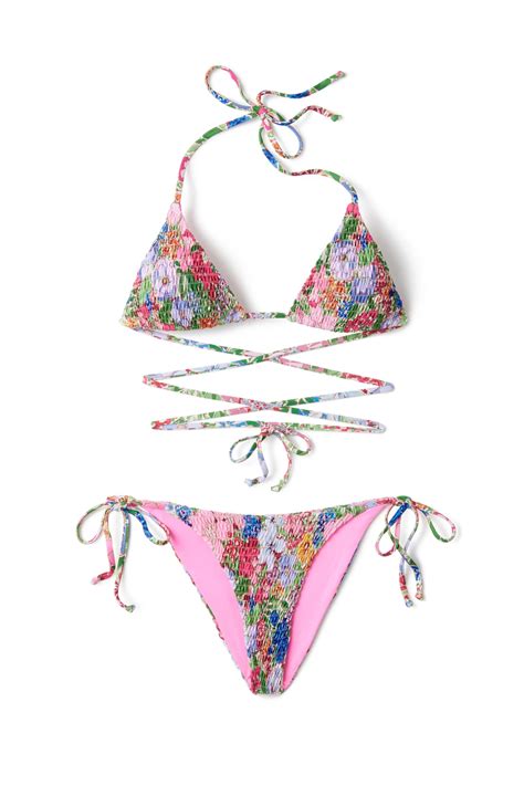 Zuma Smocked Sliding Triangle Bikini Top Everything But Water