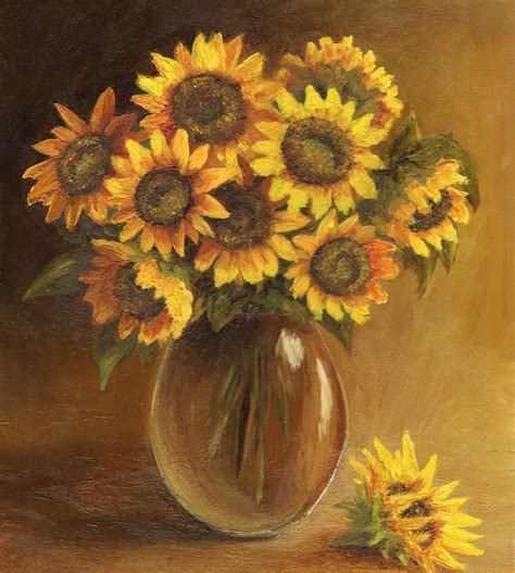 Рисунок подсолнухи в вазе - 78 фото