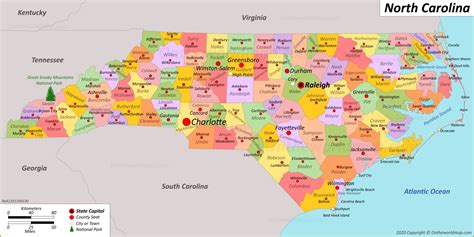 Nc State Map With Cities - Map