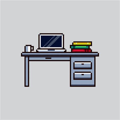 Pixel Art Illustration Work Desk Pixelated Work Desk Home Office Work
