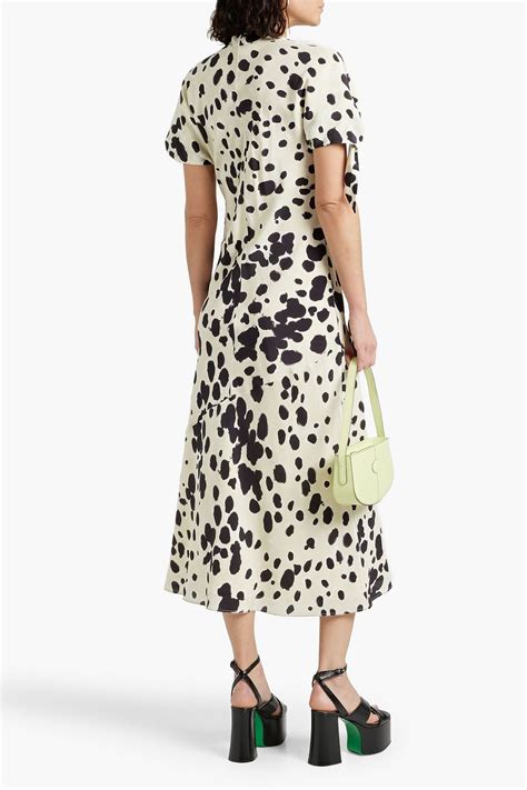 Marni Pussy Bow Printed Silk Crepe Midi Dress The Outnet