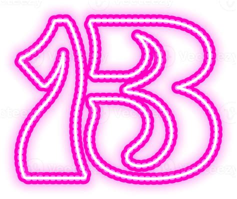 Pink Neon Number 13 33558875 Png