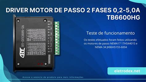 Teste De Funcionamento Do Driver Motor De Passo 2 Fases 0 2 5 0A